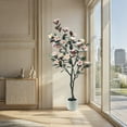 thumbnail image 4 of Artificial Magnolia Tree, Faux Flower Plant in Pot with Realistic Leaves & Flowers, Fake Magnolia Tree Blooming Floral Plant For Garden Office, 4 of 6