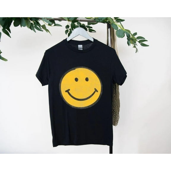 Friendly Smiley Cartoon Bright Positive Vibes T-Shirt, for men & women, up to size 5XL