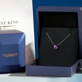 thumbnail image 5 of Gem Stone King 14K Yellow Gold Purple Amethyst Pendant Necklace for Women | 3.35 Cttw | Gemstone February Birthstone | Round 10MM | With 18 inch Chain, 5 of 6