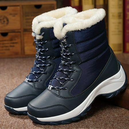 

Clearance! Prime On Sale! Juebong Eva Thick-Soled Women s Shoes Snow Boots High-Top Plus Velvet Warm Cotton Shoes Blue 7