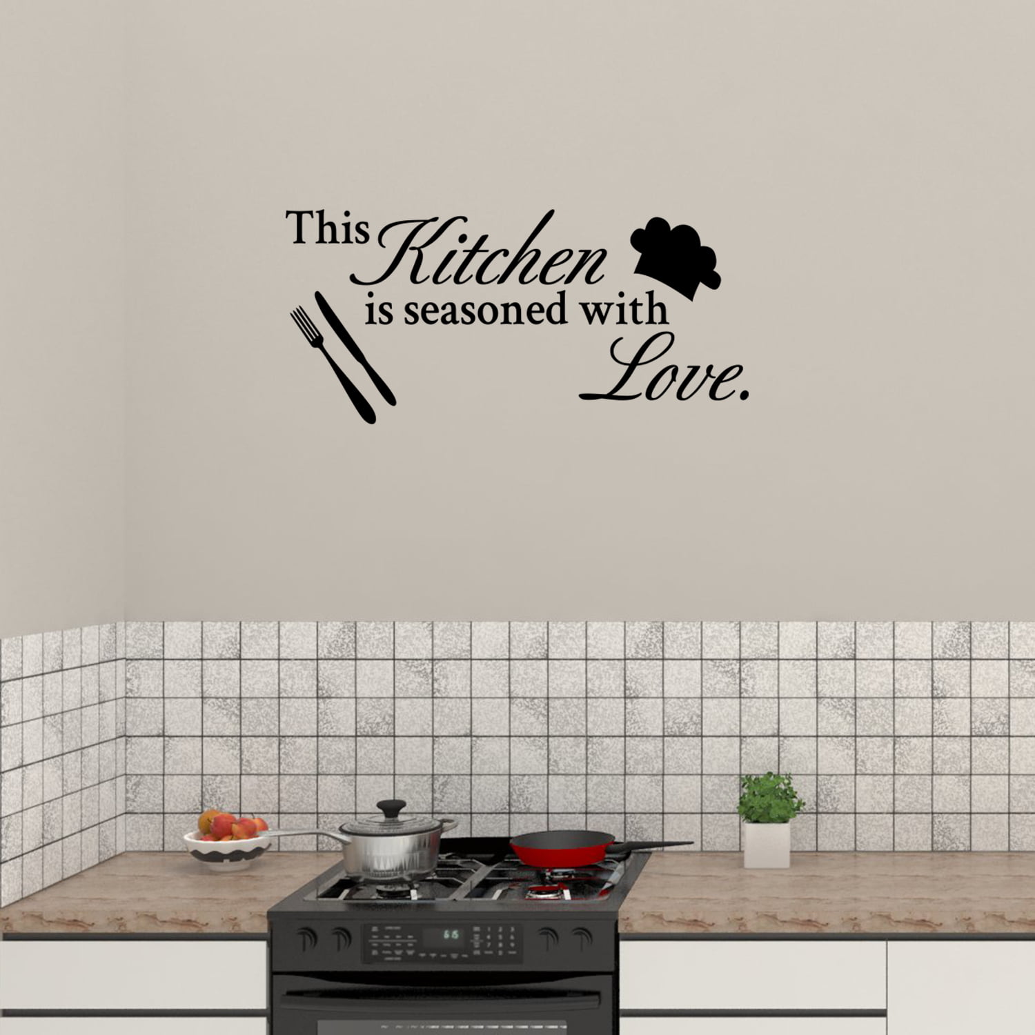 This Kitchen Is Seasoned With Love Vinyl Wall Decal Quotes Sticker ...