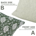 thumbnail image 3 of Fabdivine's Decorative Hand Block Print Pillow Cover for Living Room, 16"X16", Green, Dhruv, 3 of 8