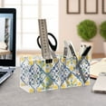 thumbnail image 2 of Bohomia Blue and Yellow Acrylic Pen Holder Cup 4 Compartments Clear Pencil Organizer Makeup Brush Holder Storage for Office Desktop Dorm, 2 of 5