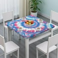 thumbnail image 3 of Colorful Tie Dye Pattern Square Fitted Tablecloth with Elastic Edge,Square Table Cover,Washable Elastic Table Cover for Home Kitchen Party Decor 36"x36", 3 of 6