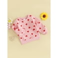 thumbnail image 3 of Suealasg Toddler Baby Girl Sweatshirt Long Sleeve Heart Print Pullover Top 6M 1T 2T 3T Kids Spring Valentine's Day Clothes, 3 of 9