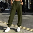 thumbnail image 3 of AherBiu Jogging Pants for Women Cinch Bottom Sweatpants Baggy Loose Fitted Elastic Waisted Casual Sweat Pants with Pockets(X-Large,Army Green), 3 of 8