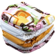 Kushies - Reusable Ultra-Lite Diapers for Toddler, 5-Pack Girl