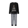 thumbnail image 3 of Conjunto de pijamas navideños familiares a juego con estampado de cuadros y letras. Pijamas de vacaciones para papá, mamá y niños., 3 of 9