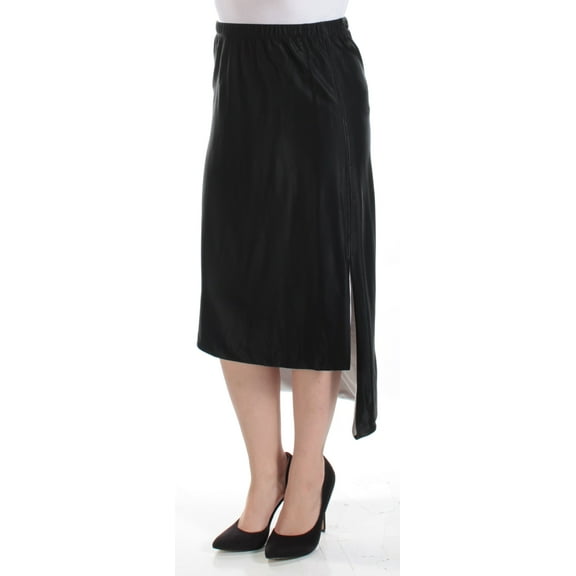DKNY $298 Womens New 1099 Black Tea-Length Hi-Lo Casual Skirt M Regular B B