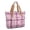 Pink and Black Checkered Pattern, variant on Black and White Checkered Pattern Large Tote Bag for Women, Polyester Roomy Work Tote with Pockets and Zipper, Lightweight Gifts Ideas for Work School Gym