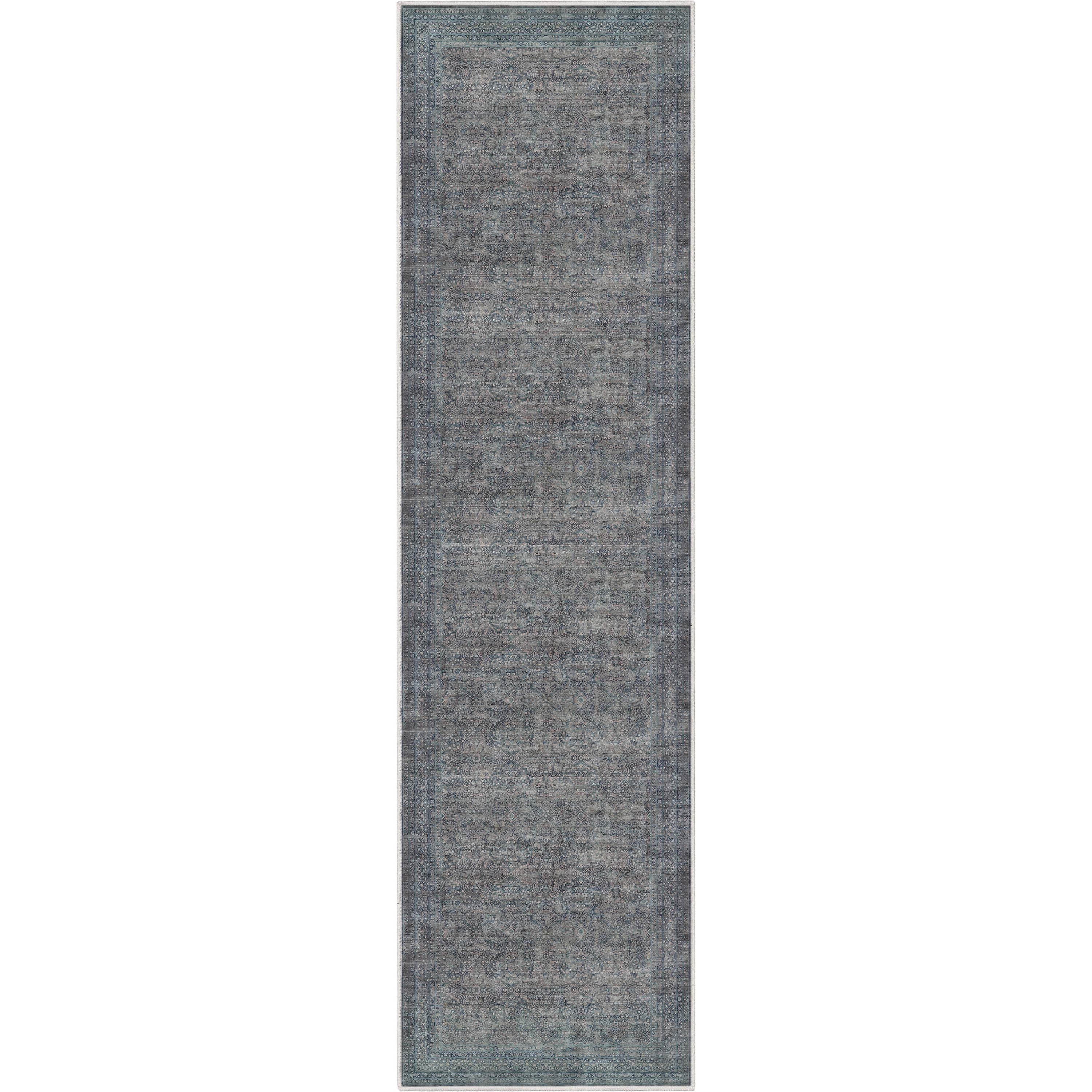 Well Woven Asha Juliette Vintage Oriental Blue 2'7" x 9'6" Runner Rug