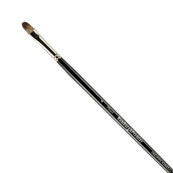 Creative Mark Hamburg Premiere Professional Oil Painting Brushes - Filbert #8 Oil Paint Brush - Handmade in Germany, Natural & Synthetic Hair Blend, Long Triple-Lacquered Birch Handle
