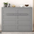 thumbnail image 4 of Harper & Bright Designs Full Size Murphy Bed Space-Saving Foldable Wooden Wall Bed with a Shelf for Guest Room Home Office, Gray, 4 of 10