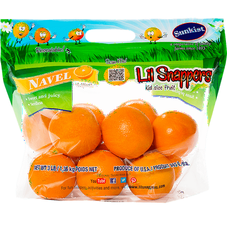 Sunkist Lil Snappers Orange Navel, 3 Lb.
