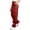 Wine, variant on Women's Utility Cargo Pants, Solid Color Tactical Trousers with Zip & Button, Elastic Waist Outdoor Bottoms, Durable Hiking Outfits, Multi-Pocket Adventure Clothing