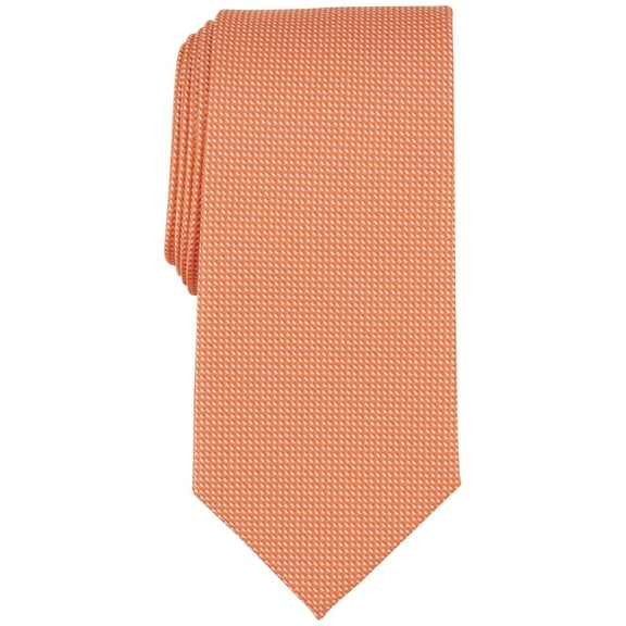 Club Room Mens Regular fit Tie Necktie One Size Orange Textured