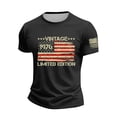 thumbnail image 4 of 250th Anniversary USA Shirts for Men Short Sleeve T-Shirts Loose Red White and Blue Print Pullover Independence Day Patriotic Tops 4th of July Celebration Party Crew Neck Tees Black M, 4 of 5