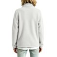 thumbnail image 3 of Womens Full Zip Stand Collar Fleece light jacket Long Sleeve Warm Casual Coat With Side Pockets for Fall Winter Hiking Athletic Wear, 3 of 5