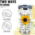 thumbnail image 4 of Christian Gifts for Women 20oz Sunflower Tumbler Stainless Steel Double Wall Vacuum Insulated Coffee Mug Travel Cups for Wife Mom Daughter Sister Friend Coworker, Metal Straws and Brush, 4 of 6