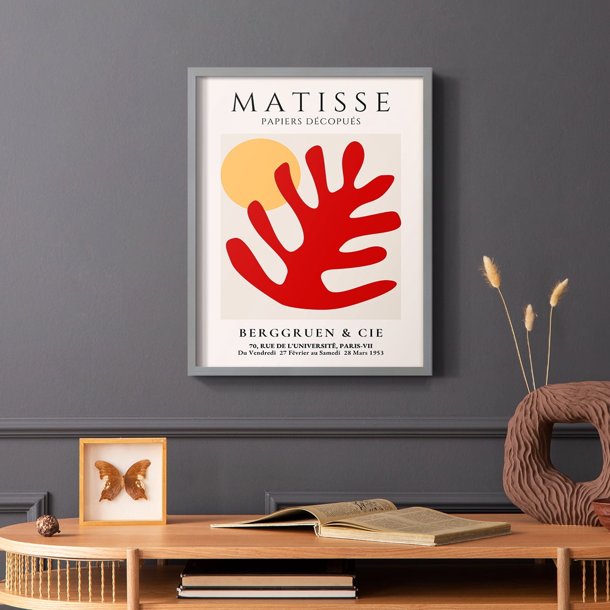 Matisse CLXX Framed Print in Gray Solid Wood 22 x 28 Framed Print