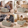 thumbnail image 2 of Yomsum Oversized Ottoman Bench, Soft Plush Upholstered Footrest, Rectangular Floor Ottoman for Living Room, Extra Seating, Coffee Table Alternative, Beige, 2 of 8