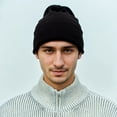 thumbnail image 3 of 12-Pack Men's 100% Acrylic Beanie, Solid Black, One Size, 3 of 4