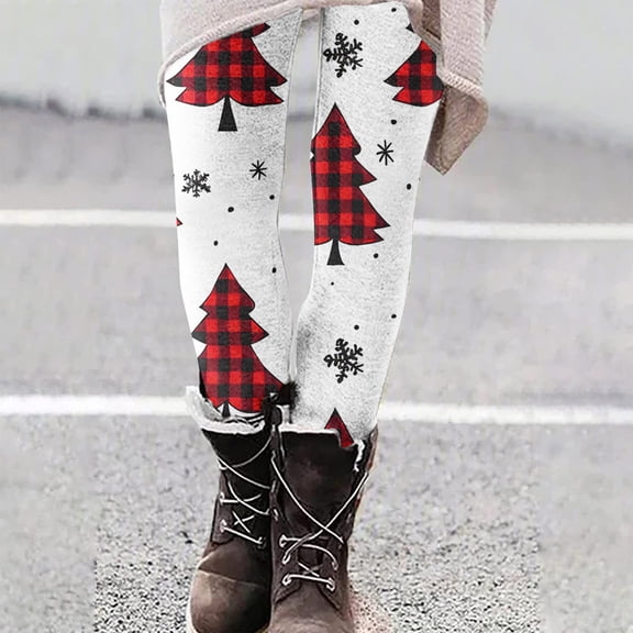 JingHai Womens Ugly Christmas Printed Leggings High Waisted Slim Butt Lifting Workout Yoga Pants Santa Gnomes Printed Stretchy Tights-Multicolor S