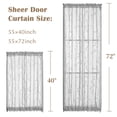 thumbnail image 3 of Cortina para Puerta jinchan Semitransparente Gris con Bordado Floral 100x102 cm, 3 of 9
