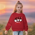 thumbnail image 4 of Chandail en Molleton à Col Rond pour Filles, Automne et Hiver, Imprimé Cœur, Manches Longues, Rouge 3-4 Ans, 4 of 4