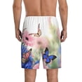 thumbnail image 4 of Lsque Butterfly And Flowers Mens Sleep Pajama Shorts,Short Pajama Pants, Cotton Ultra-Soft Knit-Large, 4 of 9