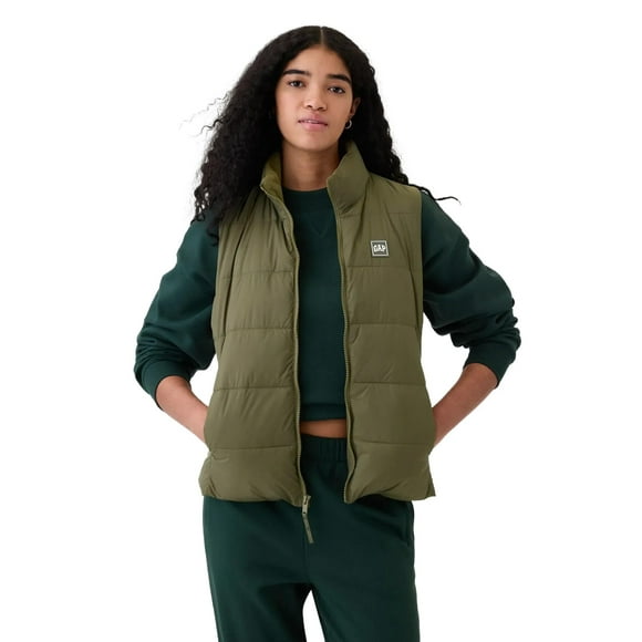 Chaqueta GAP Logo Lightweight Puffer Olive Night para mujer
