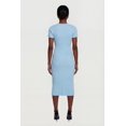 thumbnail image 3 of Women's Ribbed Knit Short Sleeve Midi Dress with Faux Buttons, 3 of 3