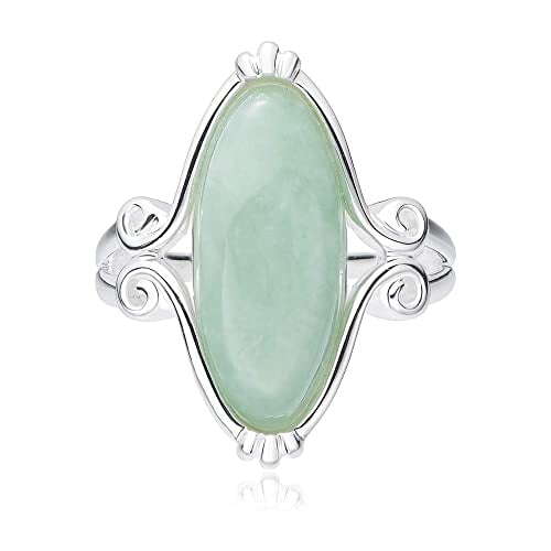 Jade and silver ring best sale