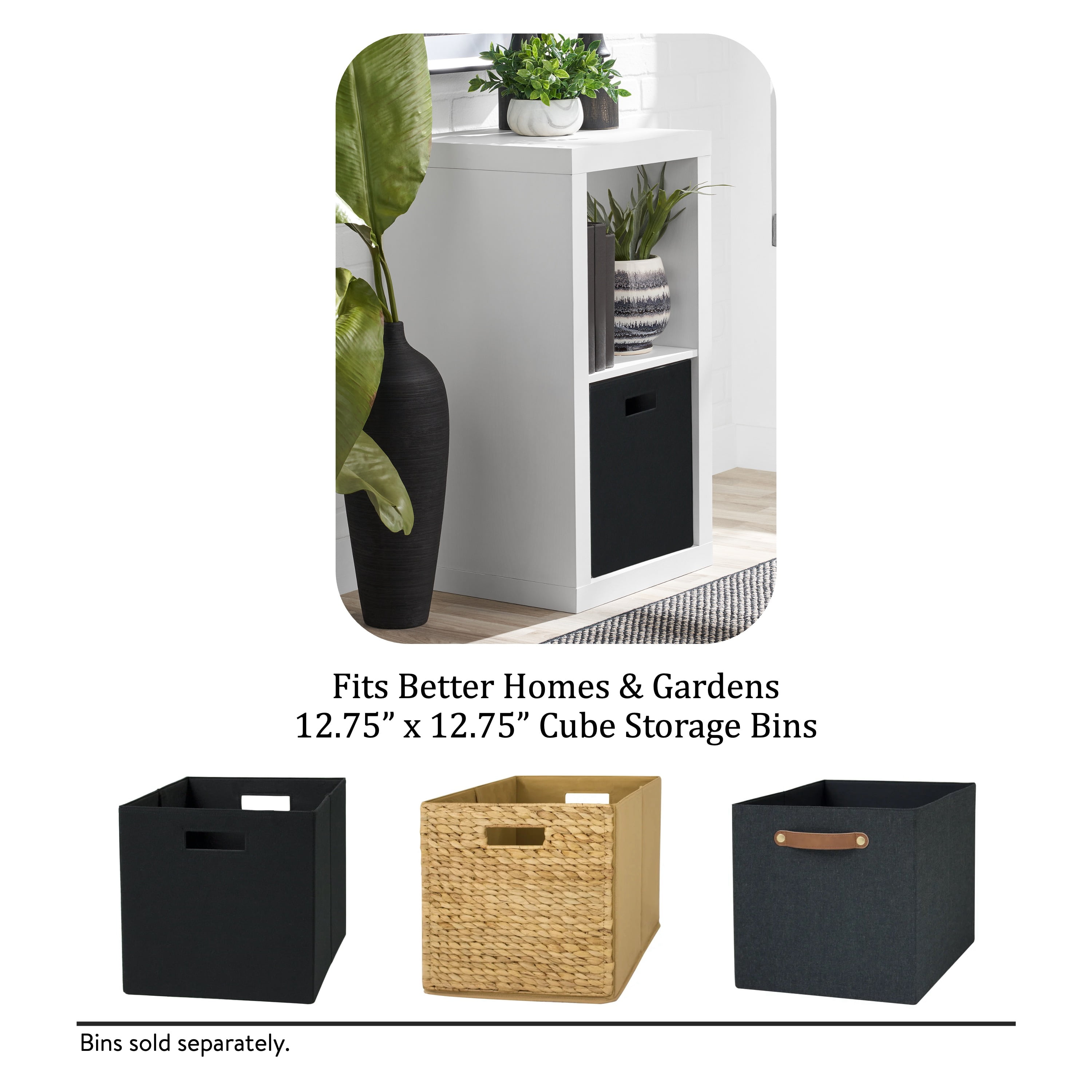 Better Homes & Gardens 2 Cube Storage Organizer, White Texture