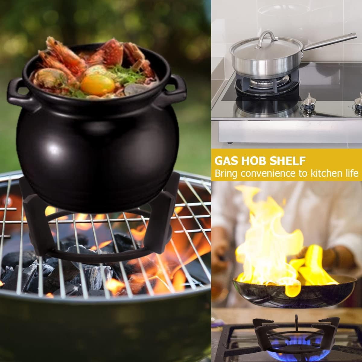 Cast Iron Stove Wok Ring Support Stand for Gas Cooktop Accessories