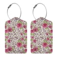 thumbnail image 3 of Pofeuu Rose Mix Leopard 4 Print Luggage Tags, Privacy Cover ID Label with Stainless Steel Loop and Address Card for Travel Bag Suitcase-1, 3 of 5