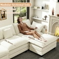 thumbnail image 2 of BedLuxury 111.5” Modular Sectional Sofa with Movable Ottoman, Modern Cloud Couch with Corner Seat for Living Room, 5-Seat, Beige, 2 of 9
