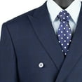 thumbnail image 2 of VINCI Men's Navy Blue Glen Plaid Double-Breasted Classic-Fit Suit - NEW - 40R, 2 of 3