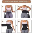 thumbnail image 5 of Entrenador de cintura para mujeres Vendaje de arrebato Envoltura para el sudor del abdomen Talla grande Entrenamiento Recortador de cintura para gimnasio Deporte, 5 of 5
