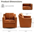 thumbnail image 2 of UIXE Swivel Accent Chair Set of 2, Chenille Upholstered Arm Chair for Living Room, Modern Club Armchair Comfy Single Sofa Bedroom Reading Seat, Orange, 2 of 7