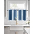 thumbnail image 2 of Navy Blue Stripe Half Window Curtain 36 Inches Long, Modern Blue Ombre Vertical Striped Window Treatment Curtain Drapes, Small Tier Curtains for Bathroom Over Sink, 27.5"x36", 2 Panels, 2 of 7