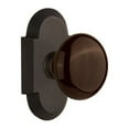 thumbnail image 5 of Nostalgic Warehouse Cotbrn_Prv_234_Nk Brown Porcelain Solid Brass Privacy Door Knob Set -, 5 of 7