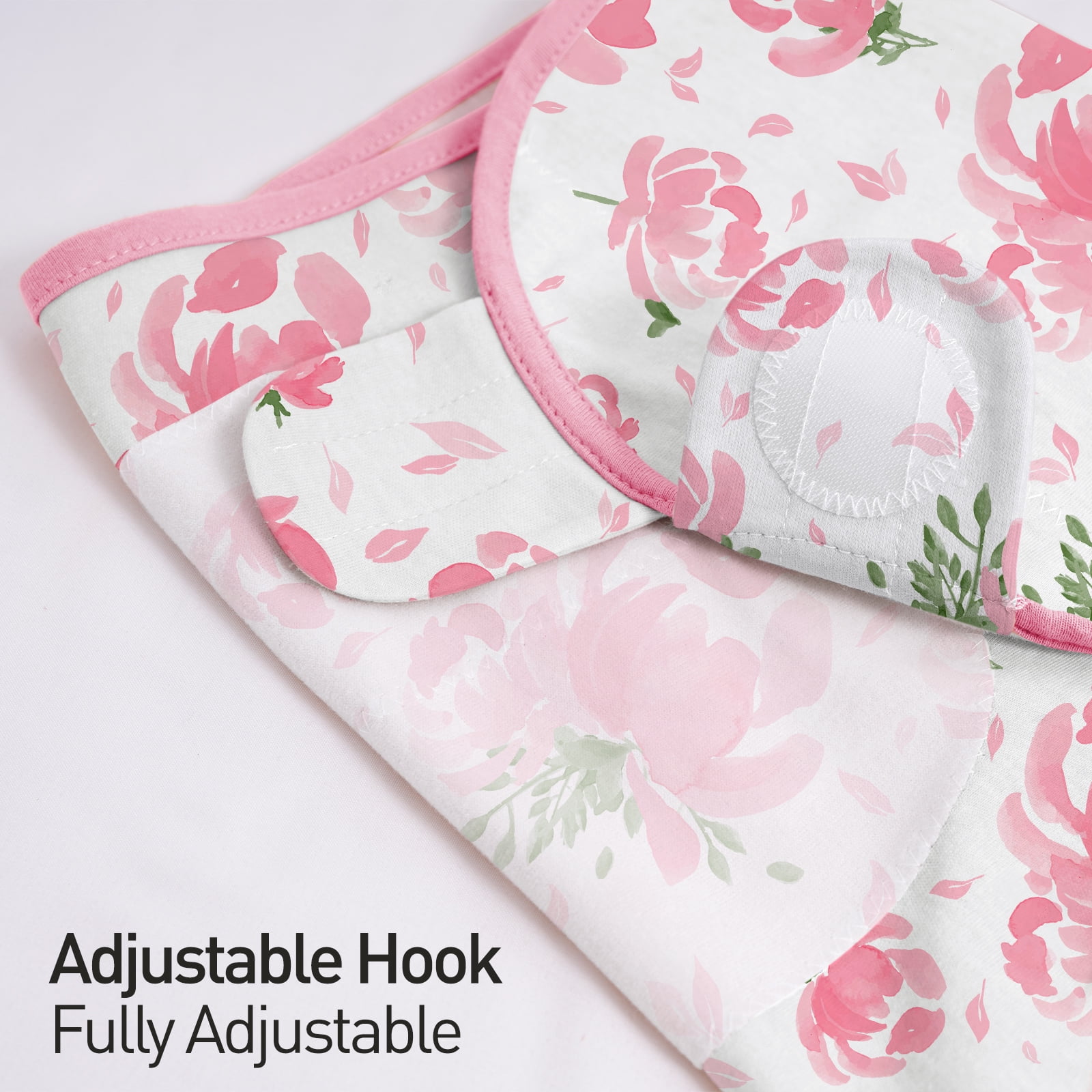 Gllquen Baby Swaddle Sleep Sacks with Zipper for 0-3 Months Newborn Girls Pink Floral, 3 Pack