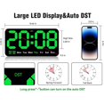 thumbnail image 5 of Reloj de pared digital, 9,5 pulgadas, despertador LED con dígitos grandes, alarma dual, para sala de estar, dormitorios, decoración de aulas, 5 of 5