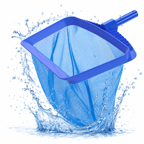 Fyniora 20" Pool Skimmer Net, Heavy Duty Swimming Leaf Rake Cleaning Tool with Deep Fine Nylon Mesh Net Bag & Extra Wide Scoop Edge-Fast Cleaning, Easy Scoop Edge, Debris Pickup Removal (No Pole)