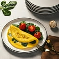 thumbnail image 2 of Gibson Home Oslo 8-Piece Porcelain Chip And Scratch Resistant Dinner Plate Set - White W/Black Rim, 2 of 5