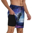 thumbnail image 3 of Fotbe Astronauts Start Running Men’s Swim Trunks Quick Dry Swim Shorts Board Shorts with Mesh Lining-Small, 3 of 9