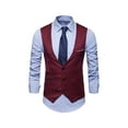 thumbnail image 1 of Wangsaura Men Business Waistcoat, Solid Color V-Neck Sleeveless Suit Vest, 1 of 9