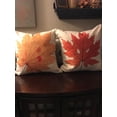 thumbnail image 2 of Coolmade 18" x 18" Off-White, Red, Orange, Multi-color leaves Cotton Decorative Pillow Cover , ( 2 Count), 2 of 8