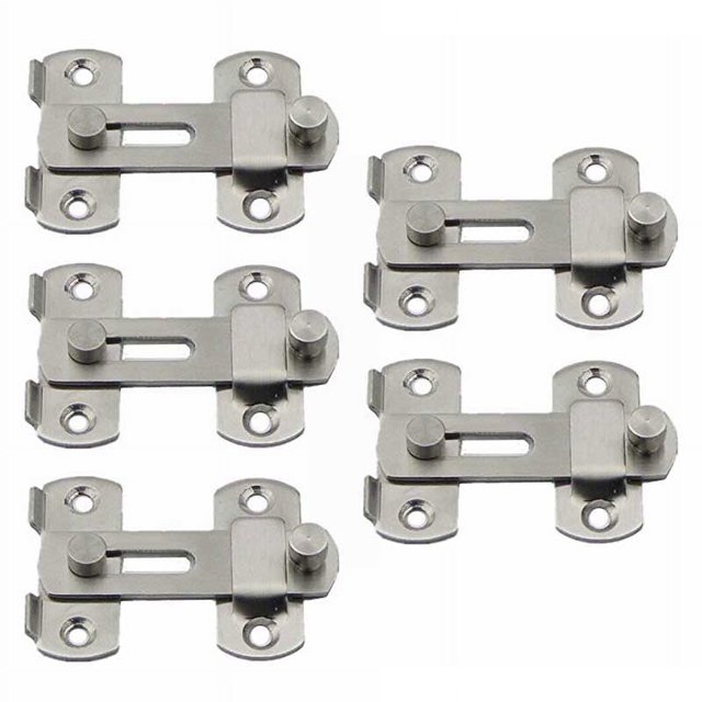 5 piezas de 20 x 50 x 70 mm de acero inoxidable para puerta de casa, pestillo deslizante para puerta, herraje de bloqueo